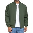 thumbnail image 1 of INSPIRE CHIC Bomber Jacket for Men's Autumn Outerwear Full Zip Up Ribbed Cuffs Baseball Jacket XL Green, 1 of 6