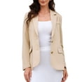 thumbnail image 1 of INSPIRE CHIC Women's Blazer Notched Lapel Long Sleeve Single Breasted Work Suit Jackets M Beige, 1 of 6