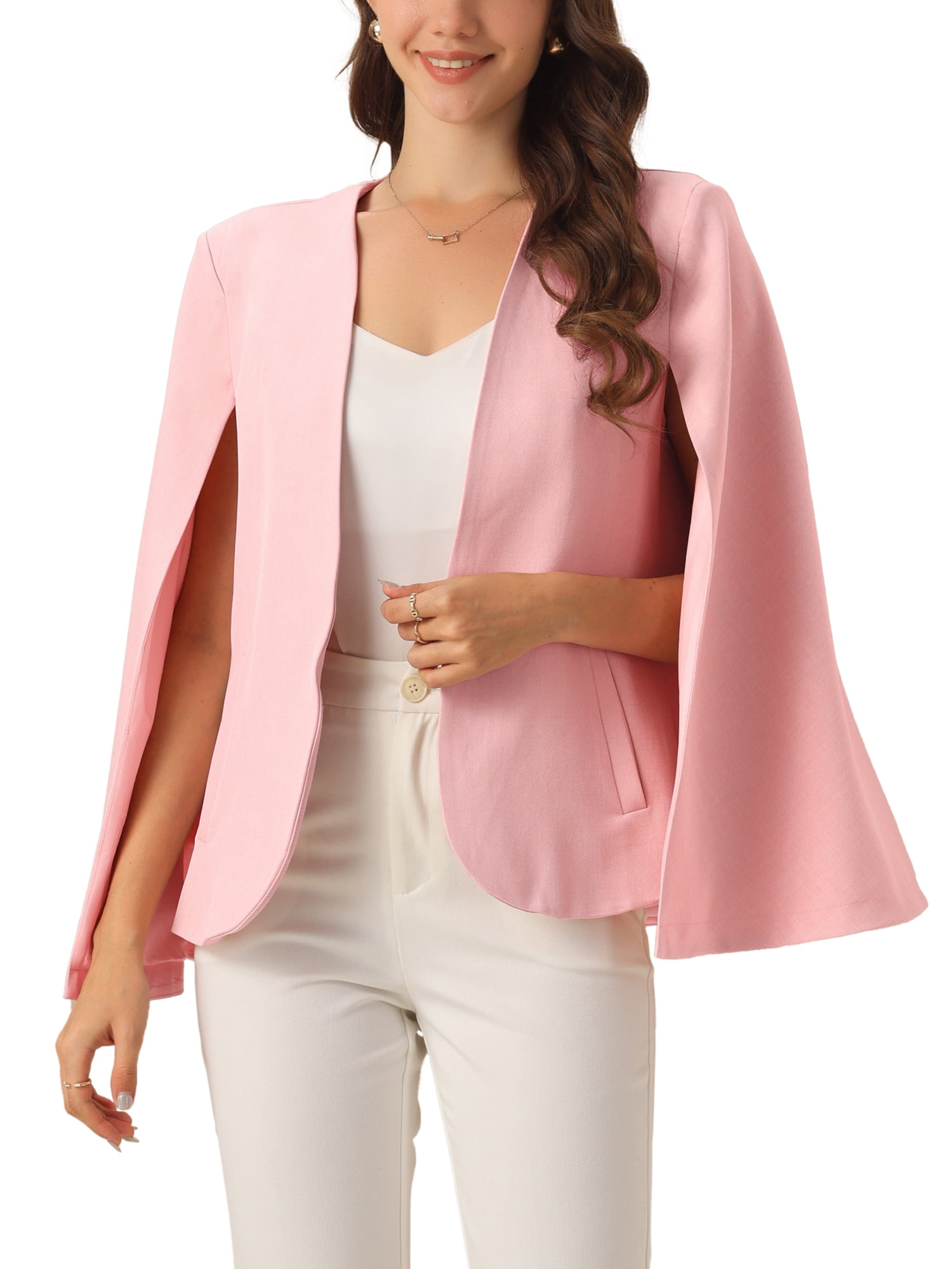 INSPIRE CHIC Cape Sleeve Blazer for Women's Business Work Open
