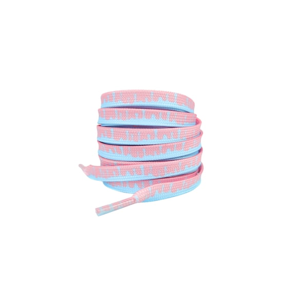 INSPIRE CHIC Colorful Gradient Melted Patterned Shoelaces Shoe Laces for Sneakers 1 Pair Blue and Pink 160cm/63"