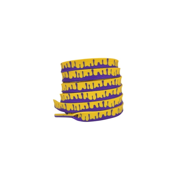 INSPIRE CHIC Colorful Gradient Melted Patterned Shoelaces Shoe Laces for Sneakers 1 Pair Purple and Yellow 100cm/39.4"
