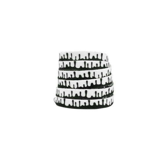 INSPIRE CHIC Colorful Gradient Melted Patterned Shoelaces Shoe Laces for Sneakers 1 Pair White and Black 120cm/47.2"