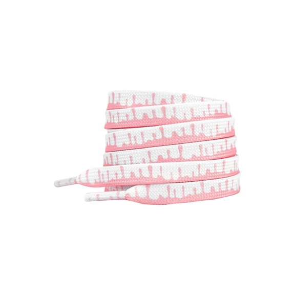 INSPIRE CHIC Colorful Gradient Melted Patterned Shoelaces Shoe Laces for Sneakers 1 Pair White and Pink 100cm/39.4"