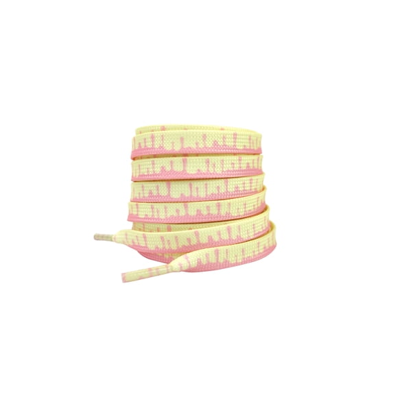 INSPIRE CHIC Colorful Gradient Melted Patterned Shoelaces Shoe Laces for Sneakers 1 Pair Yellow and Pink 100cm/39.4"
