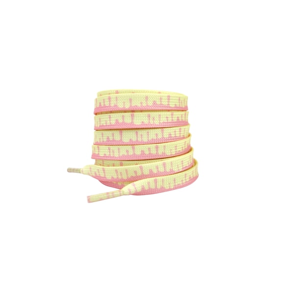 INSPIRE CHIC Colorful Gradient Melted Patterned Shoelaces Shoe Laces for Sneakers 1 Pair Yellow and Pink 120cm/47.2"