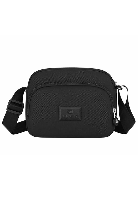 Compact Daily Cross-body Sling Bag for Women Minimalist Shoulder Purse with Smooth Zipper Closure & Adjustable Strap Black