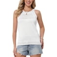 thumbnail image 1 of INSPIRE CHIC Crochet Knit Tank Tops for Women's Summer Casual High Neck Cami Sleeveless Sweater Vest Top S White, 1 of 6