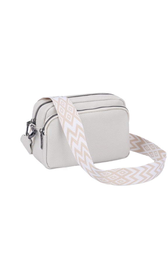 Crossbody Bags 5 Pockets Shoulder Handbags with Strap for Women Beige