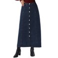thumbnail image 1 of INSPIRE CHIC Denim Skirt for Women Midi Length Button Down H Line Long Jean Skirts XL Dark Blue, 1 of 6
