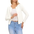 thumbnail image 1 of INSPIRE CHIC Elegant Shrugs for Women's Long Sleeve Open Front Bolero Shrug M White, 1 of 6