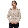 thumbnail image 1 of INSPIRE CHIC Elegant Women's Trench Coat Double Breasted Belted Lapel Outerwear for Spring and Urban Wear L Natural White, 1 of 6