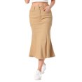 thumbnail image 1 of INSPIRE CHIC Fishtail Denim Skirt for Women's Washed Midi Jean Bodycon Skirt Khaki XL, 1 of 5