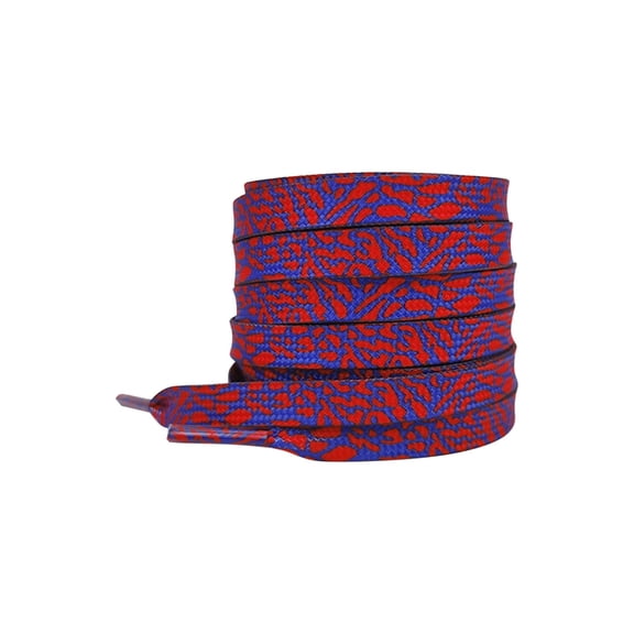 INSPIRE CHIC Flat Contrast Pattern Shoelaces Sports Shoe Laces for Athletic Running Sneakers Shoes Boot Strings 1 Pair Red-Blue 120cm/47.2"