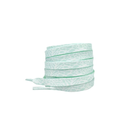 INSPIRE CHIC Flat Colorful Color Contrast Pattern Shoelaces Sports Shoe Laces for Athletic Running Sneakers Shoes Boot Strings 1 Pair White-Green 120cm/47.2"