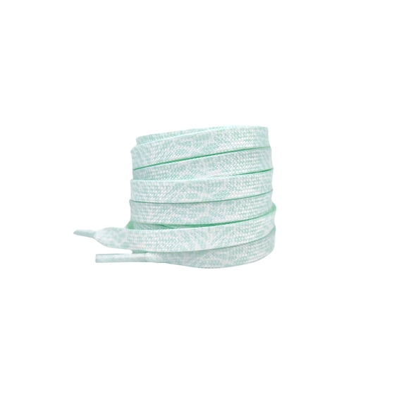 INSPIRE CHIC Flat Colorful Color Contrast Pattern Shoelaces Sports Shoe Laces for Athletic Running Sneakers Shoes Boot Strings 1 Pair White-Green 120cm/47.2"