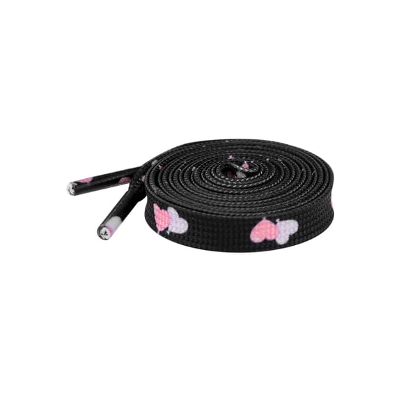INSPIRE CHIC Flat Shoestrings Heart Printed Shoe Lace for Sneakers 1 Pair Black Pink Purple 160cm/63"