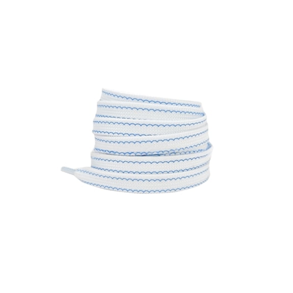 INSPIRE CHIC Flat White Shoelaces Colorful Wave Pattern Shoe Laces Strings for Sneakers Sport Shoes 1 Pair Blue 140cm/55.1"