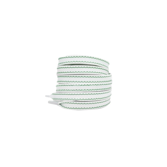 INSPIRE CHIC Flat White Shoelaces Colorful Wave Pattern Shoe Laces Strings for Sneakers Sport Shoes 1 Pair Green 160cm/63.0"