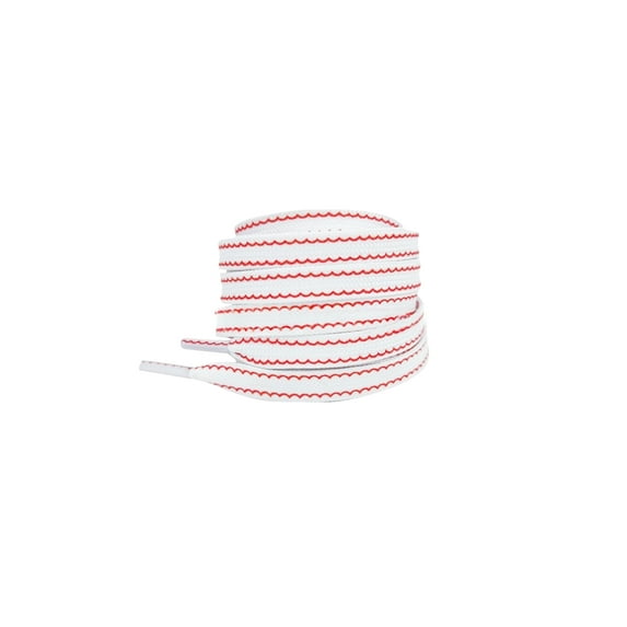 INSPIRE CHIC Flat White Shoelaces Colorful Wave Pattern Shoe Laces Strings for Sneakers Sport Shoes 1 Pair Red 120cm/47.2"