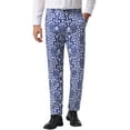 thumbnail image 1 of INSPIRE CHIC Floral Pants for Men's Flat Front Prom Formal Flower Dress Pants 28 Navy Blue, 1 of 6