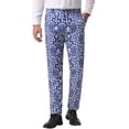 thumbnail image 1 of INSPIRE CHIC Floral Pants for Men's Flat Front Prom Formal Flower Dress Pants 30 Navy Blue, 1 of 6