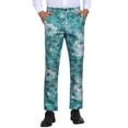 thumbnail image 1 of INSPIRE CHIC Floral Pants for Men's Pattern Trousers Straight Leg Flat Front Flower Printed Pants 38 Blue, 1 of 6