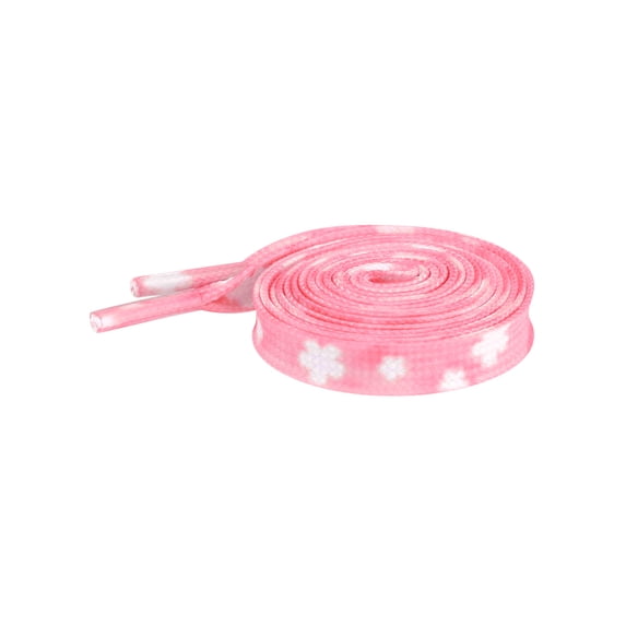 INSPIRE CHIC Floral Printed Flat Shoelaces Sneakers Flower Shoelaces for Casual 1 Pair Pink White Flowers 160cm/63"