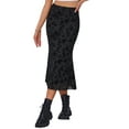thumbnail image 1 of INSPIRE CHIC Floral Skirt for Women's Elastic High Waist Mesh Fishtail Fall Winter Elegant Midi Skirt XS Black, 1 of 6