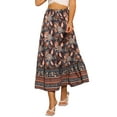 thumbnail image 1 of INSPIRE CHIC Floral Skirts for Women's Boho Elastic High Waist Casual Beach Flowy Maxi Skirt XS Dark Blue, 1 of 5