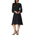 thumbnail image 1 of INSPIRE CHIC Women's Lantern Sleeve High Waist Maxi Wedding Guest Dress M Black, 1 of 6