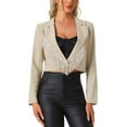 thumbnail image 1 of INSPIRE CHIC Fringe Blazer Jacket for Women's Long Sleeve Single Button Lapel Cocktail Party Jacket XS Apricot, 1 of 6