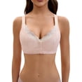 thumbnail image 1 of INSPIRE CHIC Women's Bras Front Closure for Lace Full Coverage V Neck Wirefree Adjustable Straps Soft 3XL Beige, 1 of 4