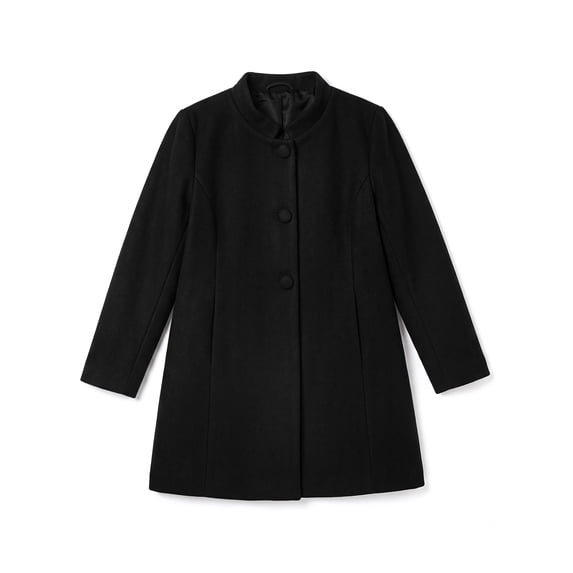 INSPIRE CHIC Halloween Girls Winter Pea Coat Long Sleeve Stand Collar Dress Coat with Slant Pockets Warm Single-Breasted Outerwear for School & Parties 5-6 Years Black