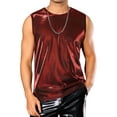 thumbnail image 1 of INSPIRE CHIC Glitter Tank Top for Men's Slim Fit Sleeveless Disco See Through Sparkly Vest M Red, 1 of 5