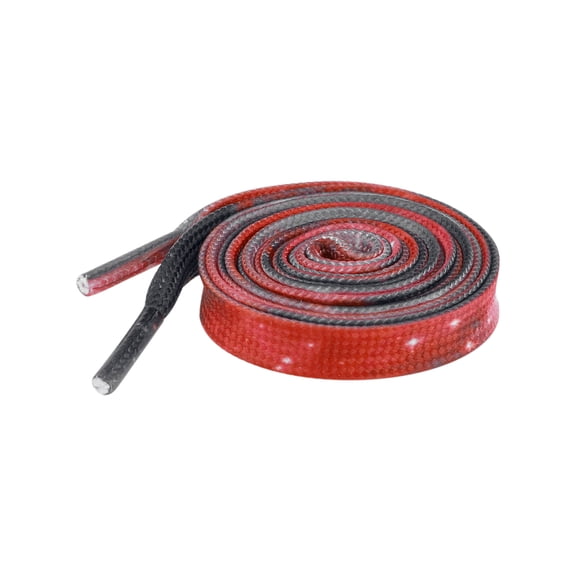 INSPIRE CHIC Gradient Shoe Laces for Sneakers Tie-Dye Flat Shoe Laces Cute Shoe Strings 1 Pair Red and Black 140cm/55.1"