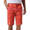 thumbnail image 1 of INSPIRE CHIC Graphic Printed Shorts for Mens Summer Retro Flat Front Boho Floral Shorts 32 Red, 1 of 5