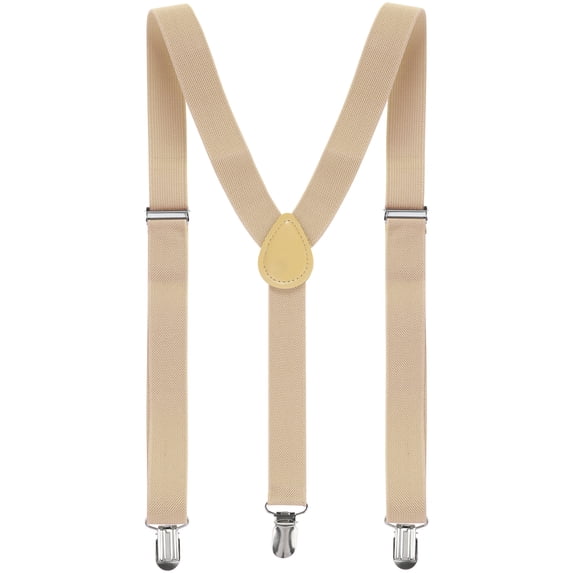 INSPIRE CHIC Halloween Metal Clamp Y Shaped Adjustable Suspender Clip Braces Khaki Color One Size