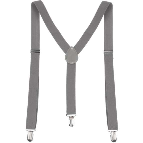 INSPIRE CHIC Halloween Metal Clamp Y Shaped Adjustable Suspender Clip Braces Light Gray One Size
