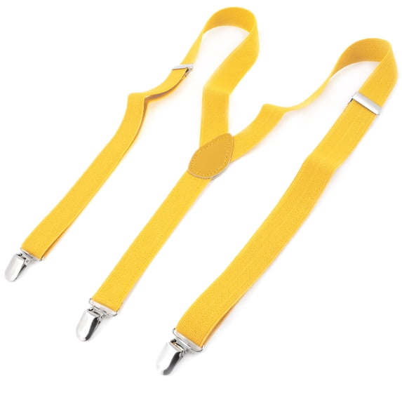 INSPIRE CHIC Halloween Metal Clamp Y Shaped Adjustable Suspender Clip Braces Yellow One Size