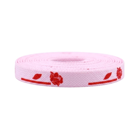 INSPIRE CHIC Heart Printed Cute Flat Shoelaces for Sneakers and Boots - 1 Pair of Colorful Laces Pink-Red Rose 120cm/47.2"