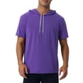 thumbnail image 1 of INSPIRE CHIC Hoodie t Shirt for Men's Hoodies Short Sleeve Athletic Workout Pullover Drawstring Hooded T-Shirts S Purple, 1 of 5