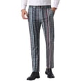 thumbnail image 1 of INSPIRE CHIC Irregular Pattern Pants for Men's Flat Front Prom Color Block Stripe Pants 38 Multicolor, 1 of 6
