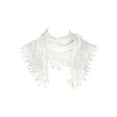 thumbnail image 1 of INSPIRE CHIC Lace Floral Mantilla Scarves, Crochet Tassel Triangle Shawl, Cathedral Chapel Church Head Covering Mass Bridal Veils 55.1x17.7" White, 1 of 5
