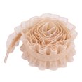 thumbnail image 1 of INSPIRE CHIC Lace Ruffled Shoelaces Ribbon Semi Sheer Pleated Trim Chiffon Elastic Shoe Strings for Sneakers 2 Pairs Light Orange 3cm 100cm/39.4", 1 of 6