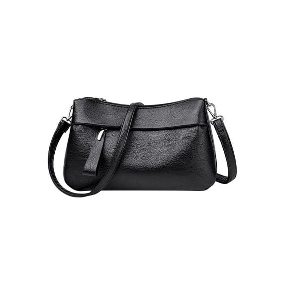 INSPIRE CHIC Large Capacity Crossbody Bags for Women Shoulder Bag with Zipper Closure and Long Strap Black