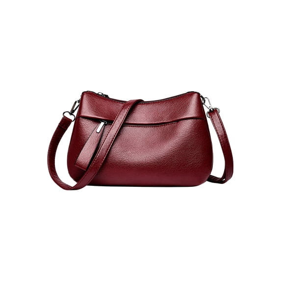 INSPIRE CHIC Large Capacity Crossbody Bags for Women Shoulder Bag with Zipper Closure and Long Strap Burgundy