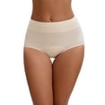 thumbnail image 1 of INSPIRE CHIC Leak Proof Briefs for Women's Cotton High Waist Elastic Waistband Full Coverage Tummy Control Underwear S Beige, 1 of 4