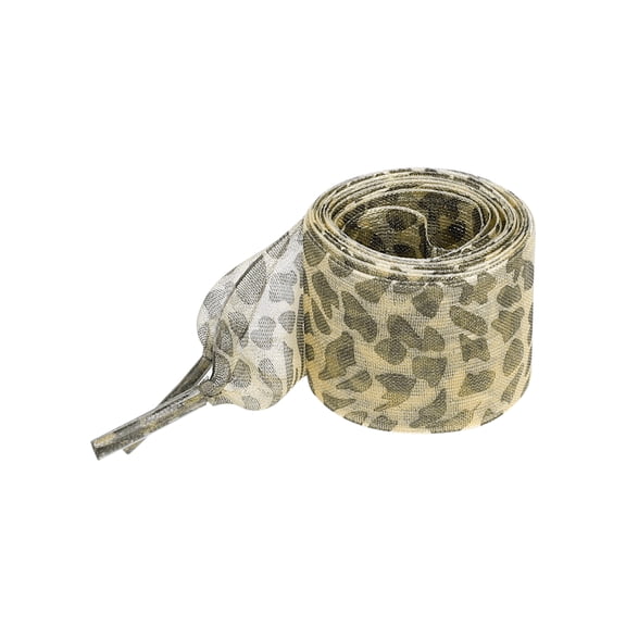 INSPIRE CHIC Leopard Print Ribbon Shoe Laces Pattern Flat Wide Lace Shoelaces for Sneakers Yellow 80×4cm/31.5"×1.6"