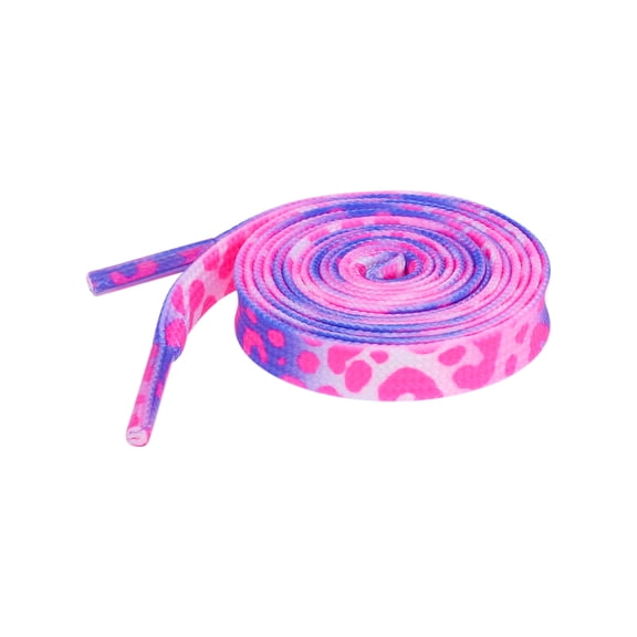 INSPIRE CHIC Leopard Shoelaces Multicolor Tie Dye Gradient Shoelace Flat Shoe Strings for Sports Sneakers 2 Pairs Hot Pink 90cm/35.4"