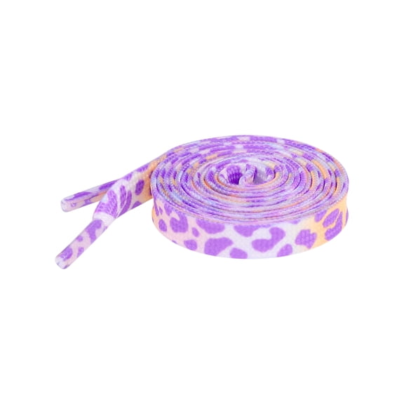 INSPIRE CHIC Halloween Leopard Shoelaces Multicolor Tie Dye Gradient Shoelace Flat Shoe Strings for Sports Sneakers 2 Pairs Purple 160cm/63.0"